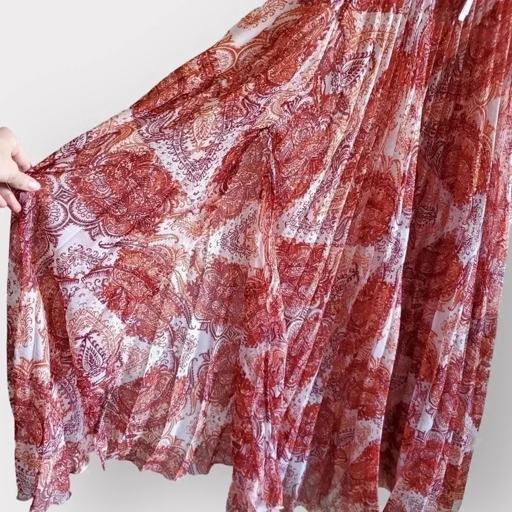 NWT Topshop Womens Paisley Print‎ Cover-Up Chiffon Maxi Dress Size Small